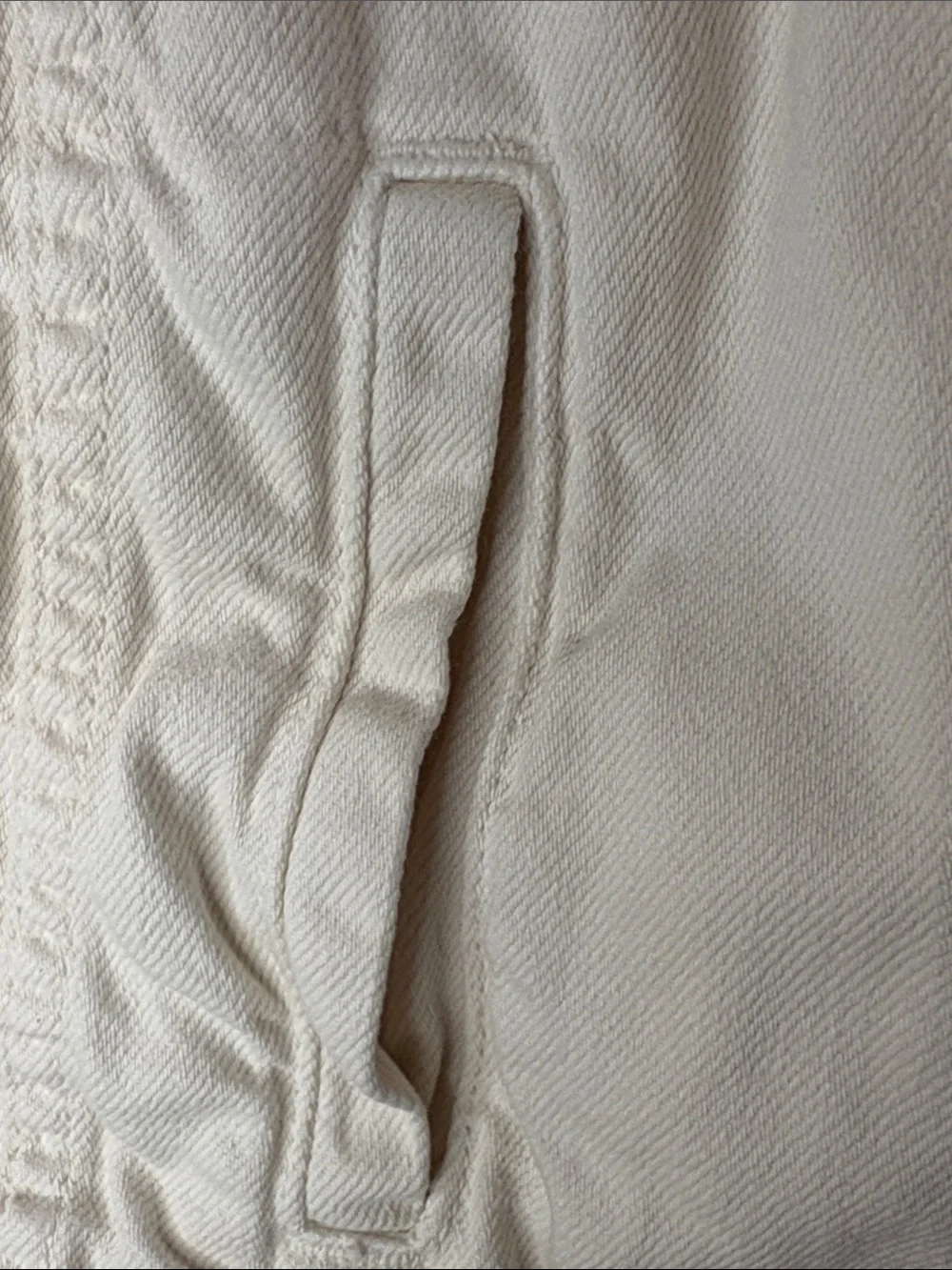 Free People Ivory Denim Jacket in 100% Cotton